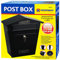 MARKSMAN LARGE POST BOX Mail Classic Letter Holder Steel Lockable Weatherproof Heavy Duty Outdoor Wall Mounted For Home, Flat Or Office + 2 Keys RED, GREY, BLACK UK FREE P&P (Black)