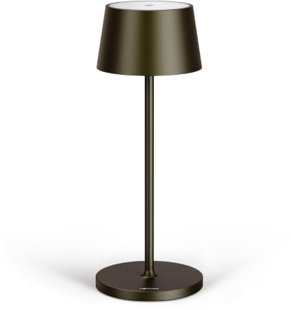 Stilosa XL Lampada da Tavolo Senza Fili - Abat Jour Led Ricaricabile Scrivania e Comodino di Design - Lume Touch USB C - Luce Wireless Salotto - Dimmerabile - Lampade Ristorante - Nero Tropicale