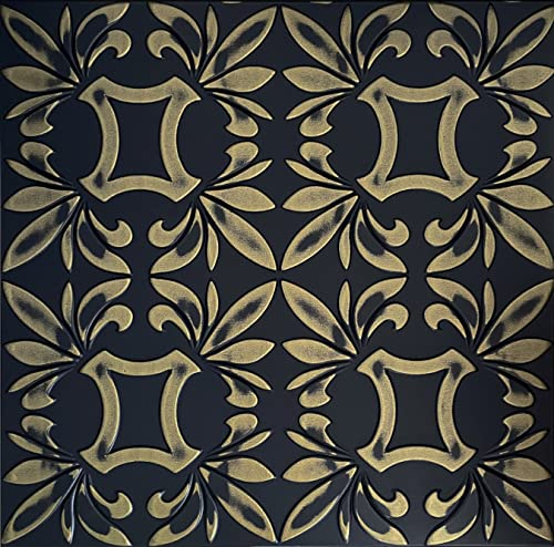 Retro Vintage Paneles de techo de blando poliestireno XPS PSE, Revestimiento de techo imitación madera, Decorar de pared 50x50cm espesor 2mm(4 m² = 16 piezas) (Retro 112)