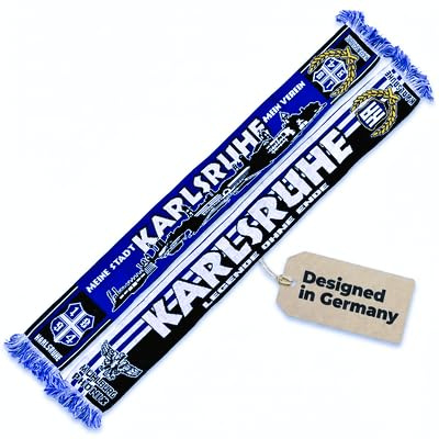 Generisch Karlsruhe Schal Skyline Strickschal – Fanartikel mit Detailreichem Design – 145 x 18 cm