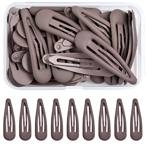 30 Stk Haarspangen, 5 cm Haarspangen Mädchen, Barrette Haarspange, Haarspangen für Mädchen, Haar Clips Metall, Haarspangen Kinder (Schokolade)