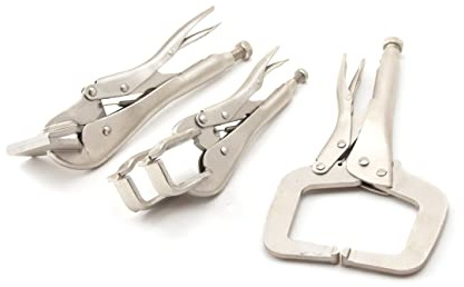 VCT 3pc Locking Grip Welding Clamp Vise C-Clamp Sheet Metal Clamp Plier Tool Set