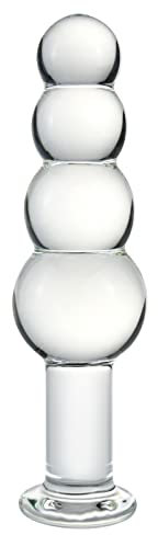 Glas Analplug Perlen Masturbation, Glasdildo Analkugeln Penis Butt Plug Masturbation Persönliches Massagegerät G-Punkt-Stimulation Erwachsenes Geschlechtsspielzeug für Frauen Transparent