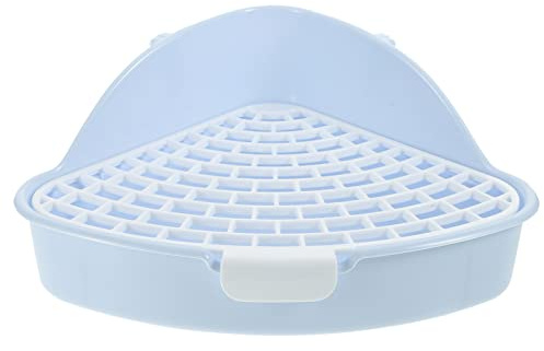 Genérico Bandeja Sanitaria Triangular para Conejos Y Mascotas Pequeñas Inodoro Esquinero con Base Filtrante para Entrenamiento Ideal para Conejillos De Indias Chinchillas Y Hámsters