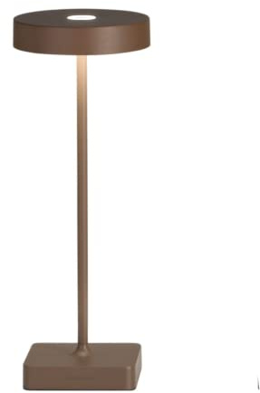 LIBEROSHOPPING.eu - LA TUA CASA IN UN CLIK Lampada da Tavolo Ricaricabile Senza Fili a LED per Interni ed Esterni - 3000k luce - Grado IP54 - Funzione Touch Dimmer - TAP (Corten)