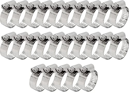 Lumonic 25x 18-32mm Collier de serrage en acier inoxydable V2A 201 I Collier de serrage réglable à visser I Pour tuyaux flexibles Lave-linge Voiture Auto Maison Jardin