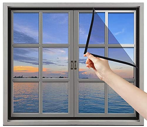 Fliegengitter Fenster Insektenschutz ohne Bohren Moskitonetz Dachfenster Fliegenschutzgitter für Innen und Außen 70x120cm