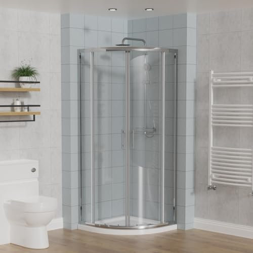 Aquariss Quadrant Shower Enclosure 6mm Easy Clean Glass Sliding Shower Cubicle Door Corner Wet Room Chrome 700x700x1900mm