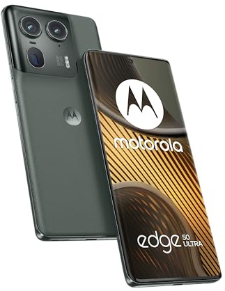Motorola Mobility Edge50 Ultra Smartphone (6.7 Inch Super HD POLED Display, 50 MP, 16 GB/1 TB ROM, 4500 mAh, Includes 125W Charger,Android 14) Forest Grey with Protective Cover+Mobile Phone Holder