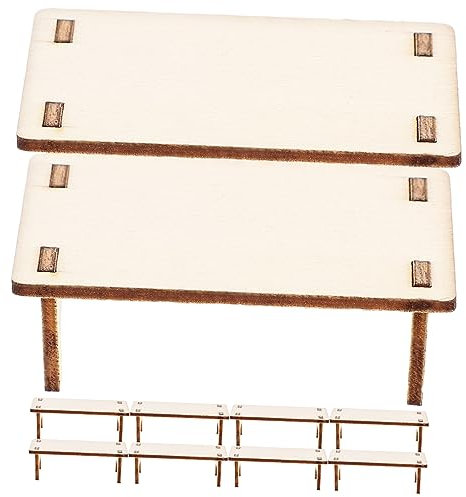 VICASKY 10stücke Miniatur Holztisch Teiliges Zubehör Für Design Für Kreative Spielwelten Ergänzung Für Miniatur-Dekorationen