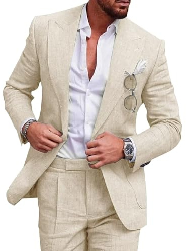 Oanviso Costumes pour Hommes Formel d'affaire de Couleur Uni à la Mode Deux Pièces Manches Longues Vestes de Costume et Pantalon Ensembles Costume d'Décontracté à Simple Boutonnage
