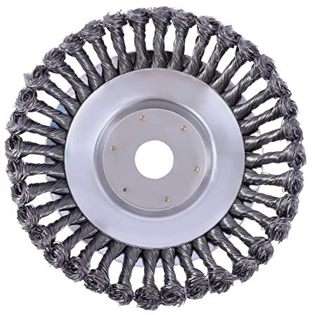 MEHOOSPVN Edelstahl Unkrautbürste Unkrauttrimmer Motorsense Freischneider 150 x 25,4 MM Kegel Unkrautbuerste, Twist Wildkrautbürste Kann und Moos Effektiv Entfernen, Universal-Trimmerkopf, 6 Zoll