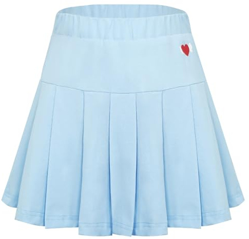 FEOYA Sport Rock mit Hose Mädchen Kinder Sommer Tennisrock Atmungsaktiv Faltenrock Einfarbig Hosenrock Leicht Sommerrock Plissee Sportrock Baumwolle Golfrock Bequem Skort 150