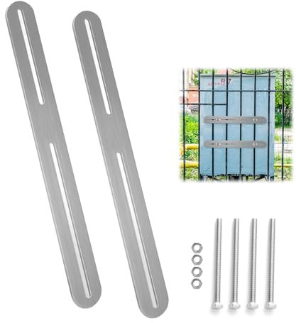 Fissaggio per Cassette Postale per Recinzione, Montaggio Su Recinzione per Cassette Postali, Fissaggio A Picchetto in Metallo per Cassette Postali, Argento, 280mmx24mm
