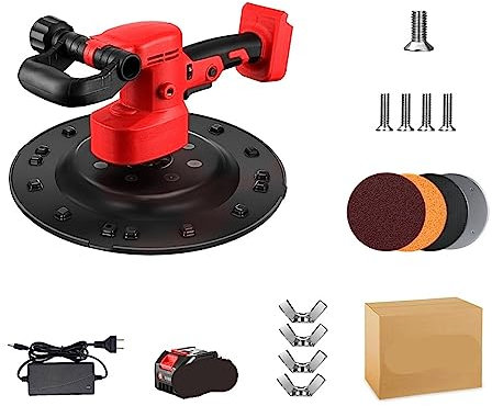 Smerigliatrice da banco, levigatrice a nastro, Levigatrice elettrica senza spazzole for cartongesso 1280W Macchina for lucidare le pareti con levigatura a polvere for stucco for carta vetrata per affi