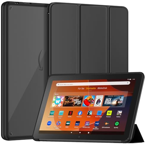 Patamiyar Tablet Hülle für 10,1 Zoll Tablets, Passt Nicht für iPad TCL 10,1 Zoll Tablets, Schlanke Leichte Hartschalen Ständerhülle mit Auto Schlaf/Wach -Schwarz