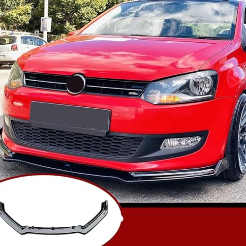 ASJDASV Car Front Bumper Splitter for VW Polo 2009 2010 2011 2012 2013 2014 2015 2016 2017, Front Lip Splitter Diffuser Protector Body Kit Spoiler Anti-Collision