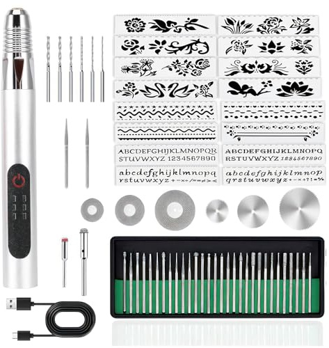 63 Pcs Electric Engraving Tool Kit USB Rechargeable Mini Engraving Pen