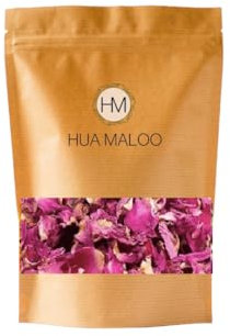 HUA MALOO Damaszener Rosenblüten 10g – Getrocknete Rosen für Tee, Backen & Dekoration, 100% essbar, intensiv duftend & ohne Zusatzstoffe