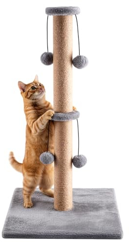 CROWNSHOP Cat Scratching Post 74cm 29 Cats Climbing Frame Foldable Bottom