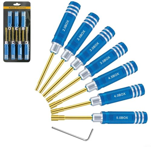 per Set di cacciaviti esagonali da 2,0 mm a 5,0 mm RC chiave a bussola per modelli RC