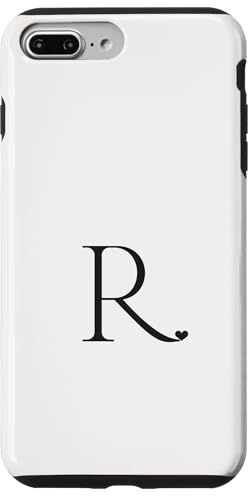 Cute R Monogram R Letter Design with Heart Case for iPhone 7 Plus/8 Plus