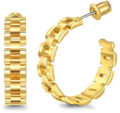 TOVABA Goldene Ohrringe Damen - Elegante Ohrringe Gold im Modernen Design, Hypoallergen, Unempfindlich, Ideale Geschenkidee für Besondere Anlässe und Täglichen Gebrauch - Ausgefallene Mode Ohrringe