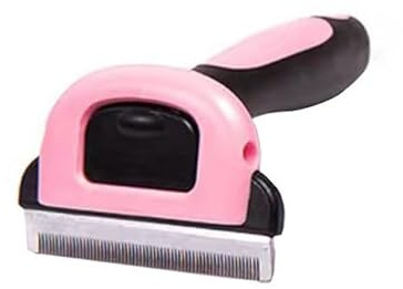 Professional Pet Deshedding Tool & Grooming Brush for Dogs & Cats – Stainless Steel Blade – For Short & Long Hair – Small / Medium / Large Breeds (Pink)
