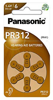 Panasonic 1766 Piles auditives Zinc-Air PR312