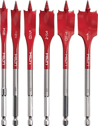 Hilti 2025582 WDB-S Spaten-Bit-Set, 1x 100 mm Bitverlängerung, 6x Spaten-Bits, Ø 16-32 mm