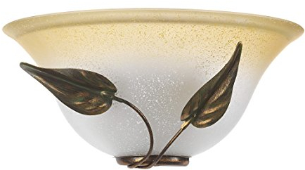 ONLI Mira - Applique in Vetro color Avorio sfumato Ambra e struttura in metallo Marrone spennelato Oro