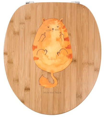 Mr. & Mrs. Panda Motiv WC Sitz Katze Frühaufsteher - Geschenk, Toilette, WC-Sitz, Tiger, Klobrille, Kater, Klodeckel, Mietze, lustig, Katzenfan, Der