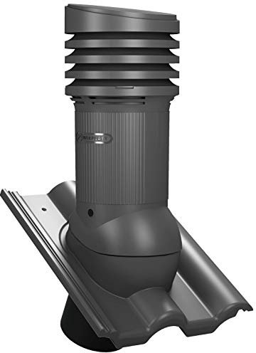 Entlüfterkamin EVO DN150 für Braas - Frankfurter, Benders - Mecklenburger, ProDach - Doppelrömer Dachziegel Dachlüfter Lüfter (RAL 7024 - Graphit)