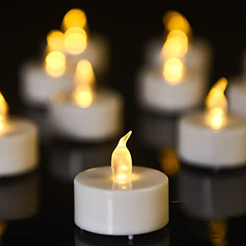 Boyanuo Candele a LED 100pcs Lumini da Tè Tealight Elettrica Luce Calda Senza Fiamme con Batterie Adatte per Decorazione di Casa, Compleanno, Matrimonio, Natale, Halloween ecc