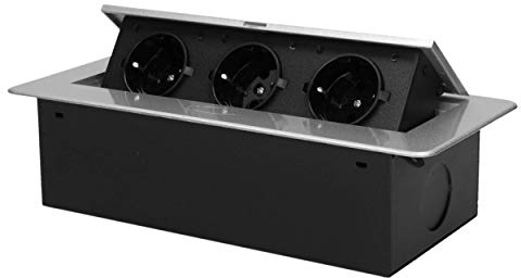 ORNO OR-AE-1336/G(GS) sänkbar installation grenuttag 3-vägs, 3 600 W, färg: silver