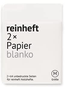 reinheft Papier blanko zum Auswechseln für reinheft Umschlag Größe M, 2 x 64 Seiten (M - Din A6)