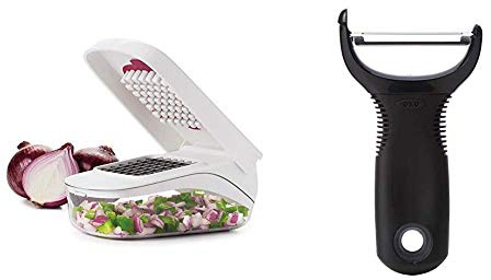 OXO Good Grips Vegetable Chopper with Easy Pour Opening - White & Good Grips Y Peeler