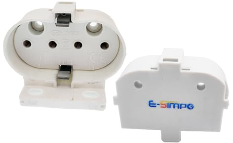 E-Simpo 6pcs 2G11 4-Pin H Lamp Fluorescent Light Holder 2G11 Horizontal Screw-Down Light Socket Base PL CFL LED Light Socket Lamp Holder 500V 2A (2G11