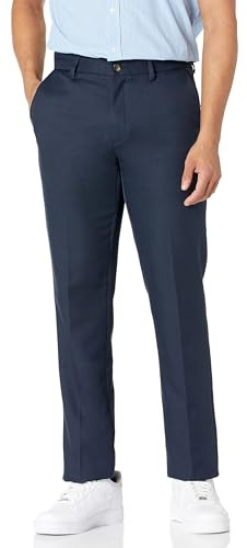 Amazon Essentials Men's Slim-Fit Flat-Front Dress Trouser, Navy, 34W / 34L