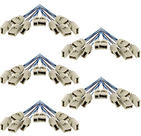 50x Offgridtec® G9 Lampenfassung DVE und UL listed - Mit isol. Kabelzuleitung - Lampensockel Fassung Sockel für LED Halogen CFL