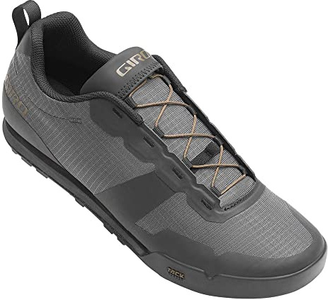 Giro Tracker Fastlace Men's Mountain Bike Shoe, Dark Shadow/Trail Green (2022), US 10.5 / EU 44