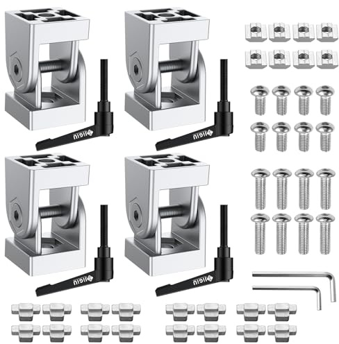 JiGiU Drehgelenk aus Zinklegierung, Druckguss-Zinklegierung, für 3030er-Serie, Aluminium-Profil-Extrusion, 180° verstellbare Eckverbinder-Halterungen, Winkel-Montagehalterungen mit Hebel und