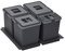 Cubo de basura SOTECH Draw 15+10+10+6L Sistema de Separación de Residuos con Tapa Sistema de Residuos para Ancho 60 cm