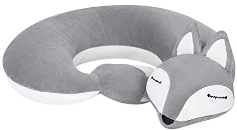 Nackenkissen U-Förmig Nackenhörnchen Fuchs Reisekissen Ergonomisch Kopfstützenkissen Orthopädisch Kopfstütze Halskissen Kinder Erwachsene Nackenstütze Kissen Flauschig Kopfkissen Auto Flugzeug Büro