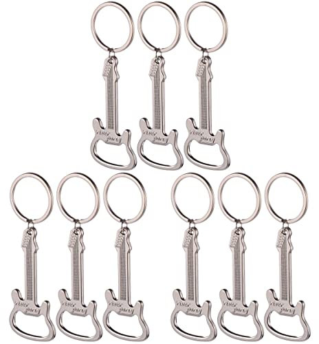Toyvian 9pezzi Portachiavi Apribottiglie Multifunzione Metallo Forma Chitarra Da Gadget Per Amici e Famiglia Facile Da Trasportare e Utilizzare