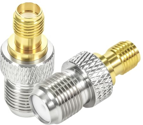 Fohevers 2 Pcs SMA Female to F Type Female Coaxial Connector Satellite Adapter