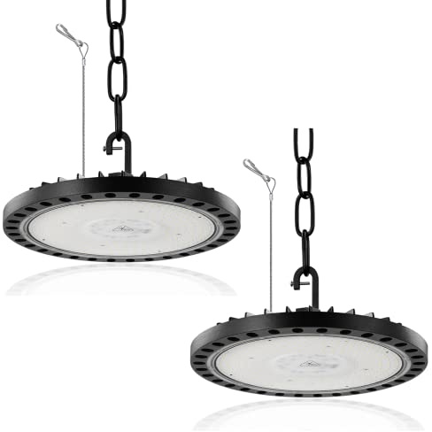 UFO LED Lámpara Alta Bahía 300W 2 Piezas,30000LM Brillante UFO Foco LED Industrial,6500K Blanco Frío Iluminación Comercial Bahía,Impermeable IP65 Comercial Industrial Proyector para Fábricas Almacén