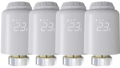 Qiumi WiFi Heizkörper-Stellantrieb, programmierbar, thermostatisch, unterstützt Alexa Googlehome Wifi Direct