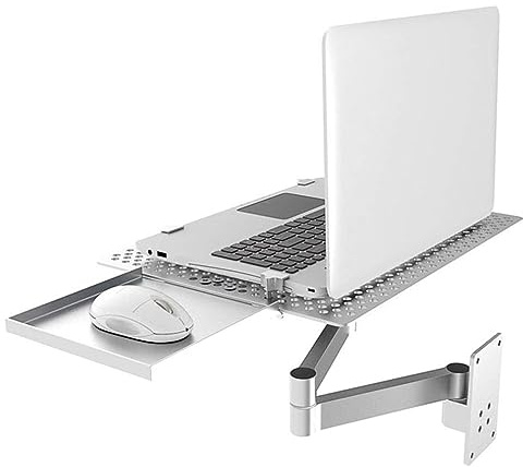 Monitor- und Laptop-Halterung, Ultra Long Arm Stand, belüftete Kühlplattform mit Maustablett, Gewichtskapazität 5KG