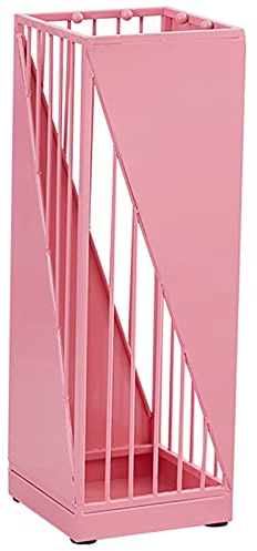 Ausgehöhlter quadratischer Schirmständer aus Metall, rostfreier Schirmhalter mit Abflussöffnung und 4 Haken, Schirmeimer für Badminton, Tennisschläger, Baseballschläger